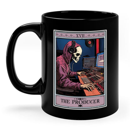 The Producer Tarot Card Black Mug, Music Recording