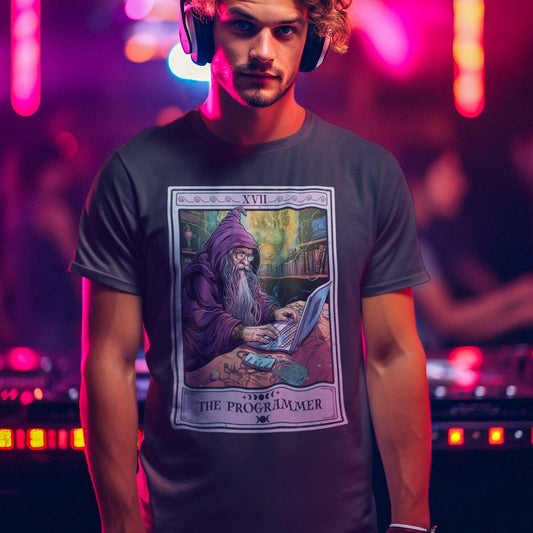 The Programmer Tarot Card Shirt, Wizard Programmer Computer Geek
