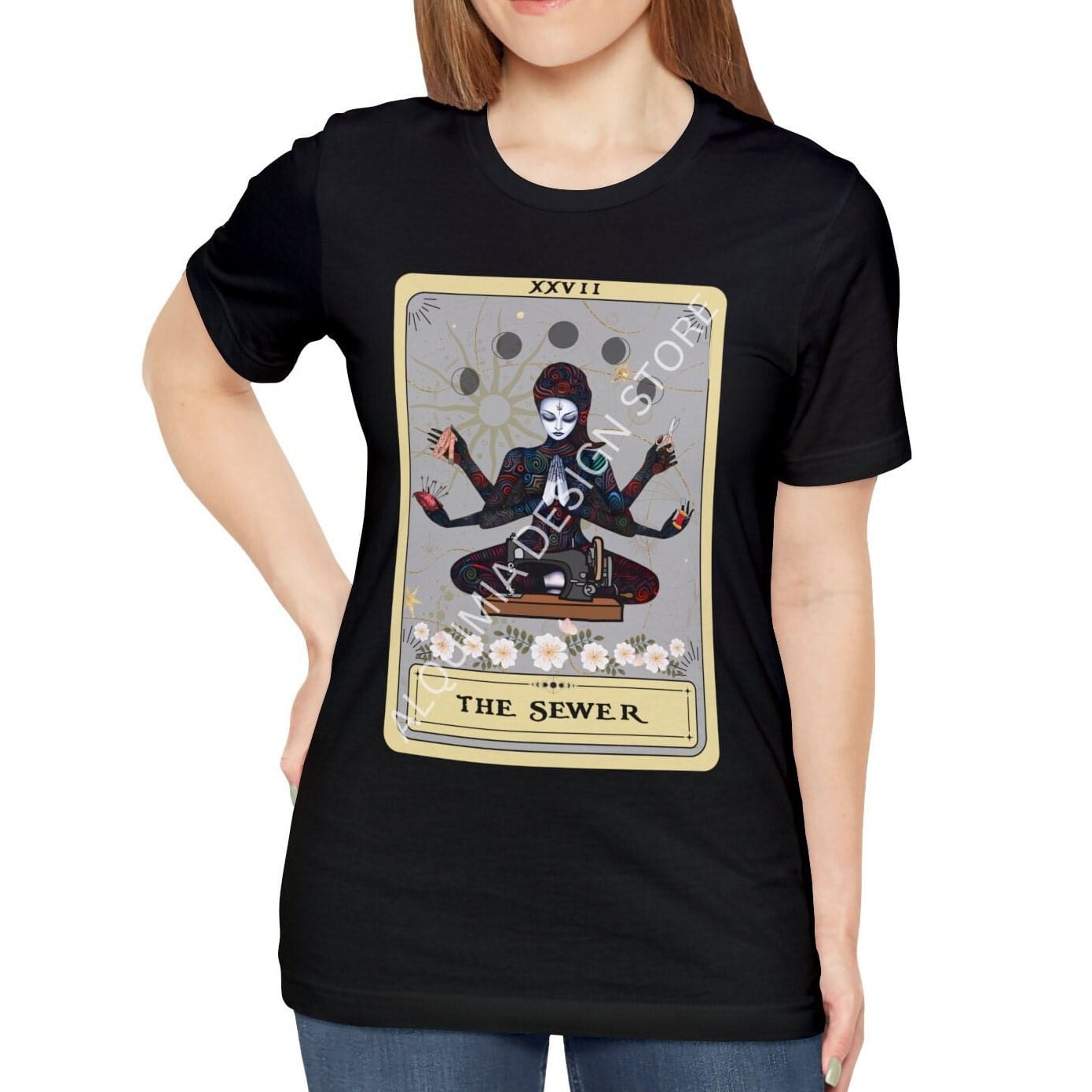 The Sewer Goddess Tarot Card Shirt, Sewing