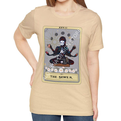 The Sewer Goddess Tarot Card Shirt, Sewing