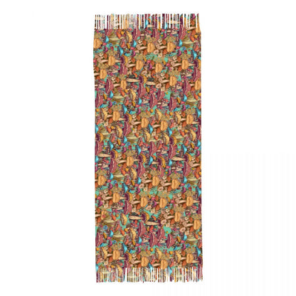 Mushroom Scarf Neckerchief 77" x 28"