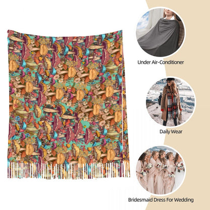 Mushroom Scarf Neckerchief 77" x 28"
