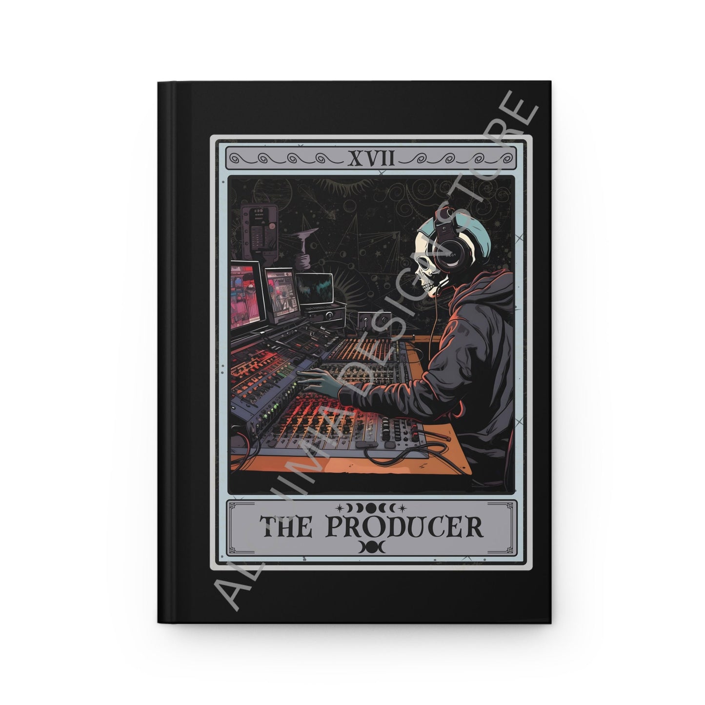 The Music Producer Tarot Card Journal 6" x 8" Hardcover Journal, Spiral Notebook