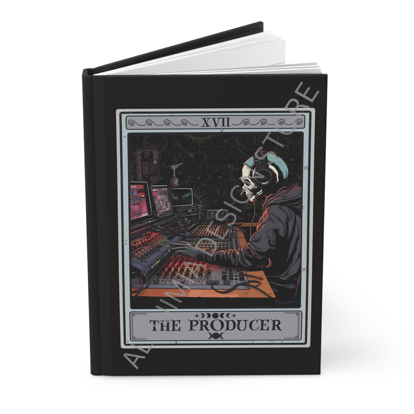 The Music Producer Tarot Card Journal 6" x 8" Hardcover Journal, Spiral Notebook