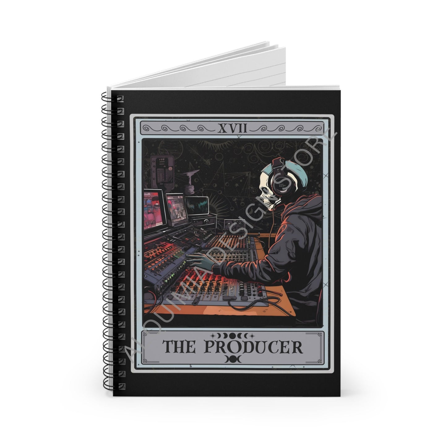 The Music Producer Tarot Card Journal 6" x 8" Hardcover Journal, Spiral Notebook