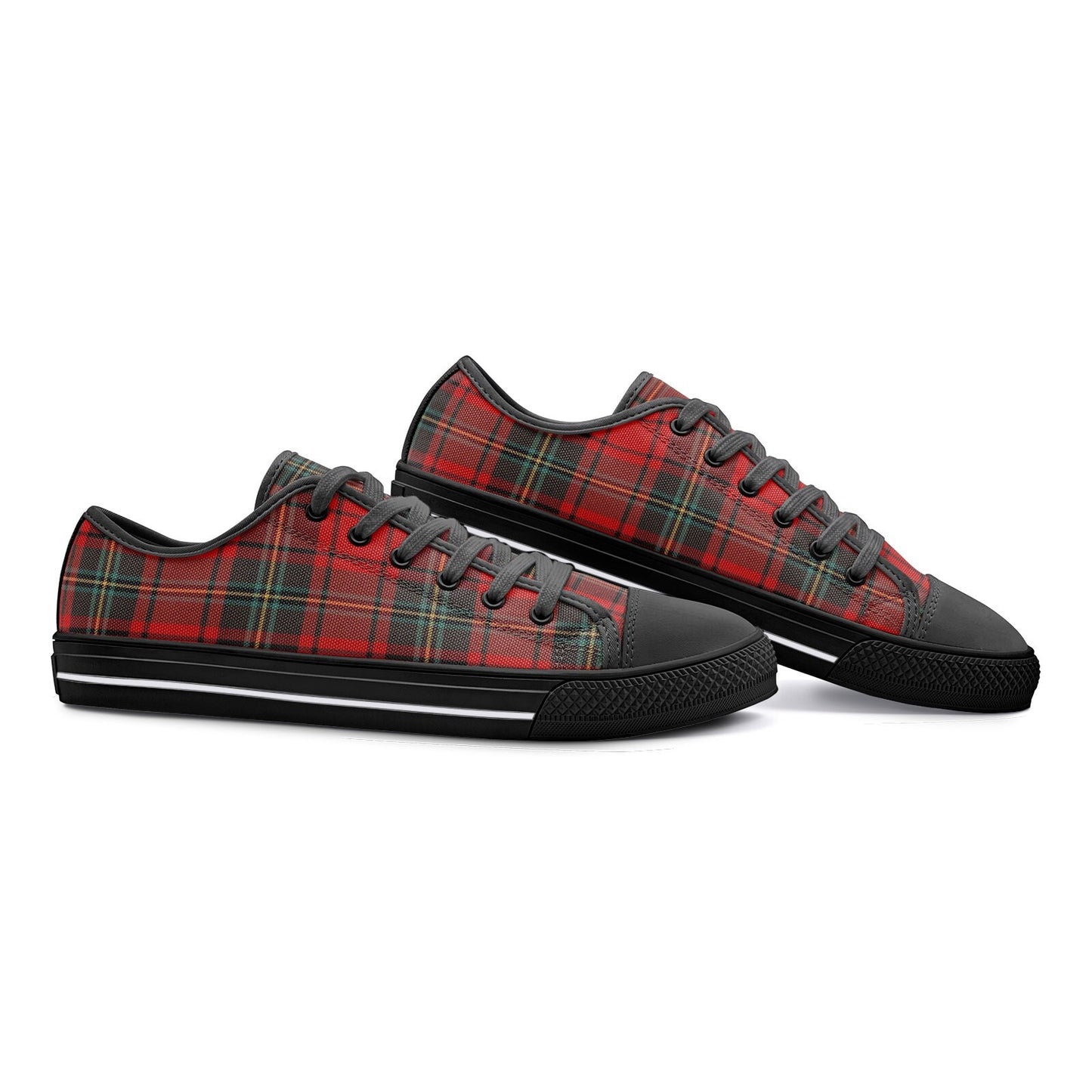 Red Tartan Shoes Scottish Canvas Plaid