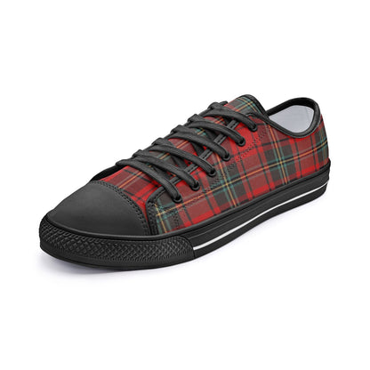 Red Tartan Shoes Scottish Canvas Plaid