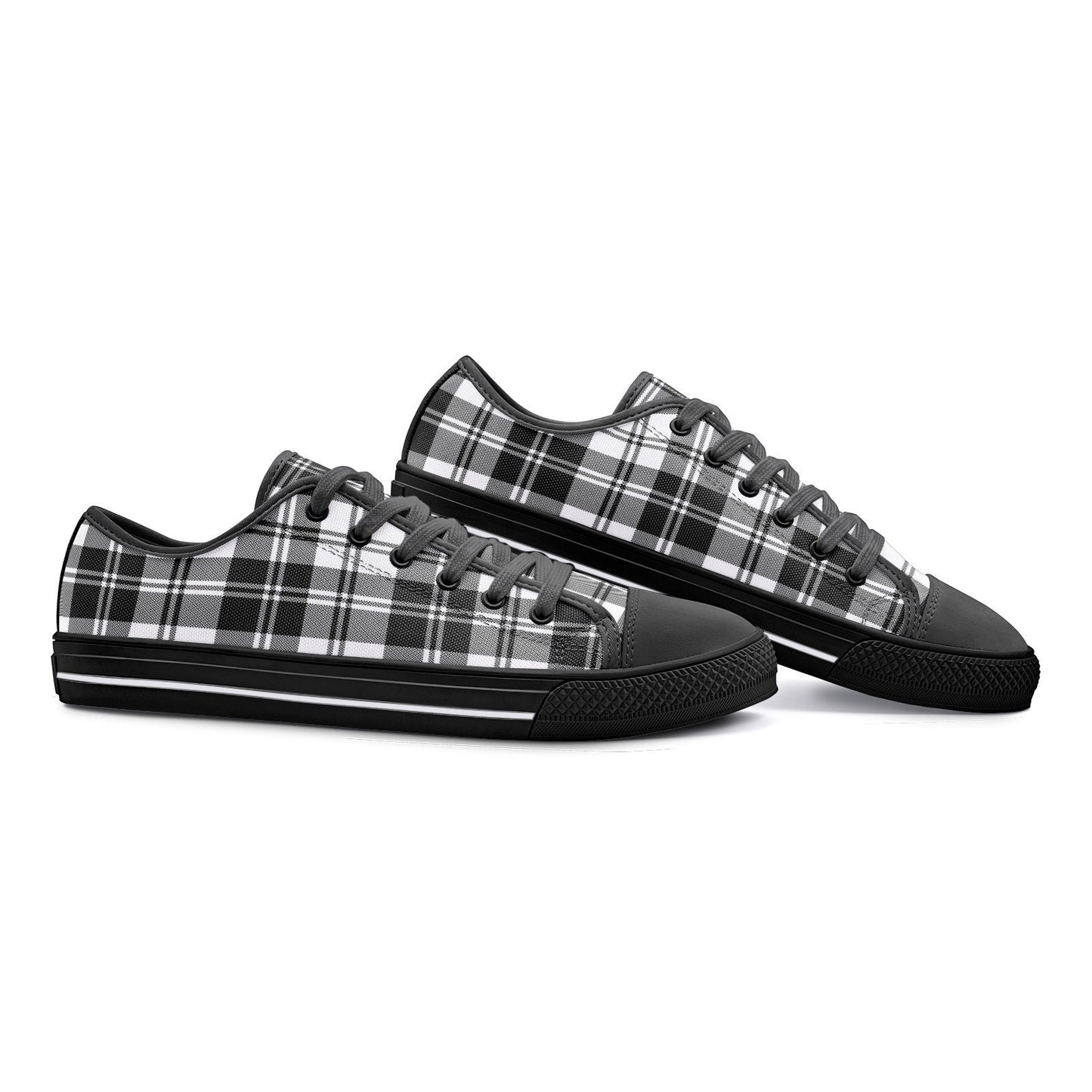 Black & White Tartan Shoes