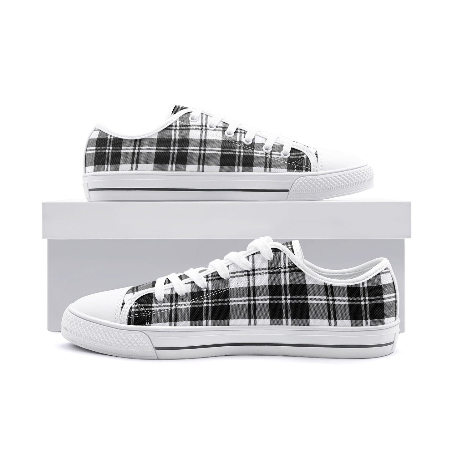 Black & White Tartan Shoes