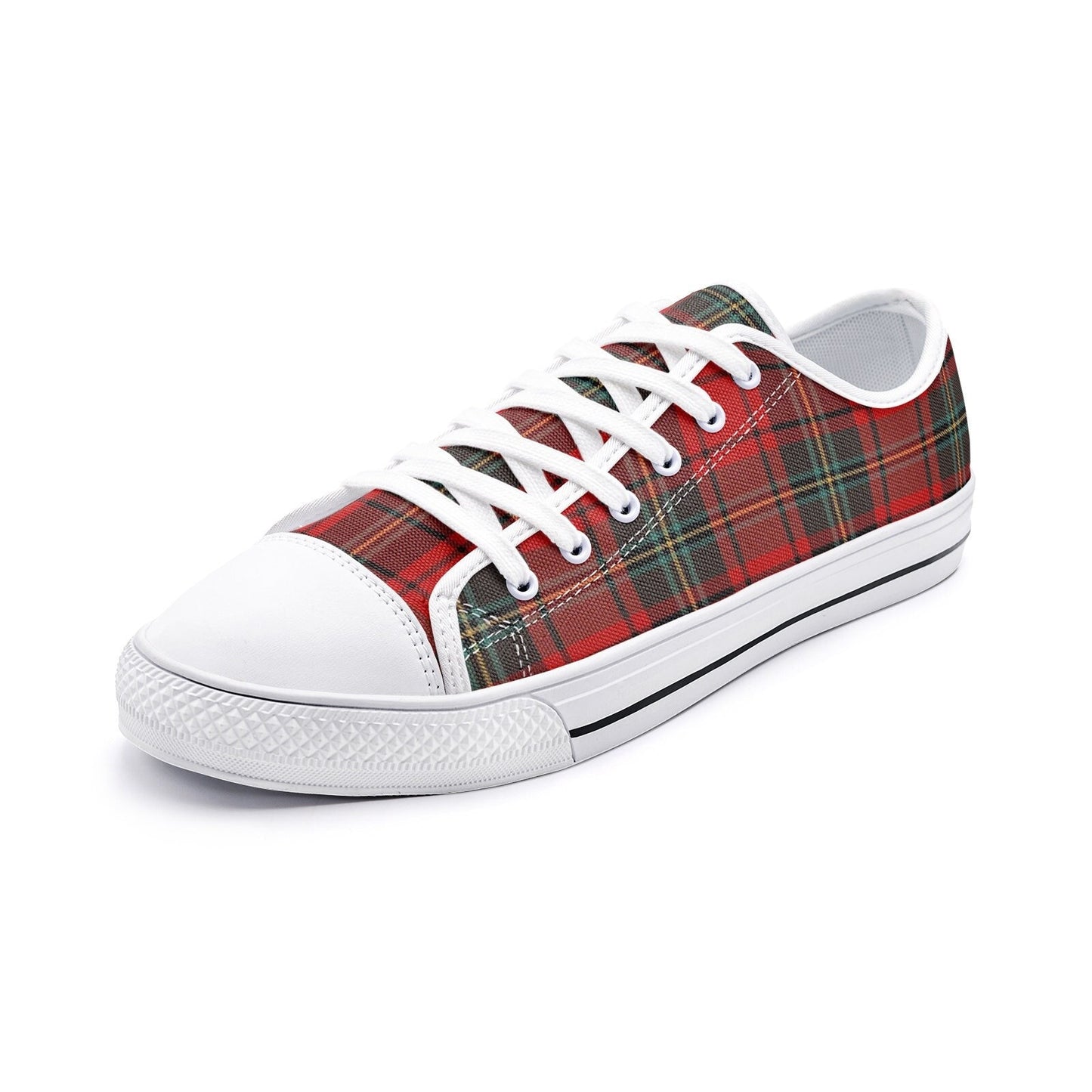 Red Tartan Shoes Scottish Canvas Plaid