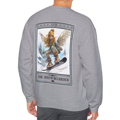 The Snowboarder Tarot Card Sweatshirt, Snowboarding Back Print
