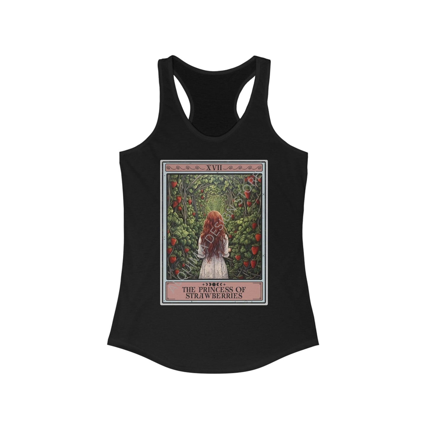 The Princess of Strawberries Tarot Card Tank Top, Strawberry