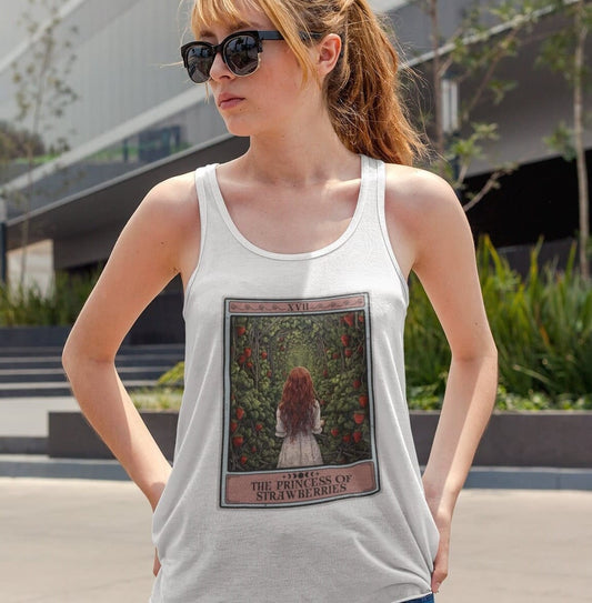 The Princess of Strawberries Tarot Card Tank Top, Strawberry