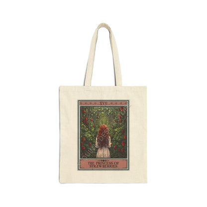 The Princess of Strawberries Tote Bag, 15" x 16"