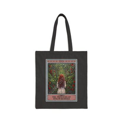 The Princess of Strawberries Tote Bag, 15" x 16"