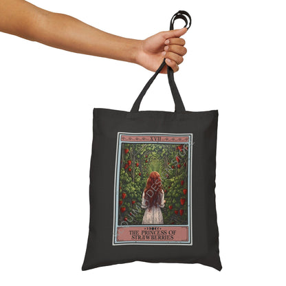 The Princess of Strawberries Tote Bag, 15" x 16"