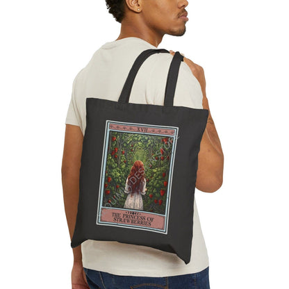 The Princess of Strawberries Tote Bag, 15" x 16"