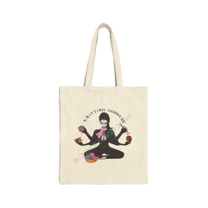 Knitting Goddess Tote Bag 15" x 16"