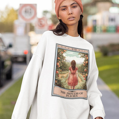 The Princess of Peaches Tarot Card Sweatshirt, Peach Lover