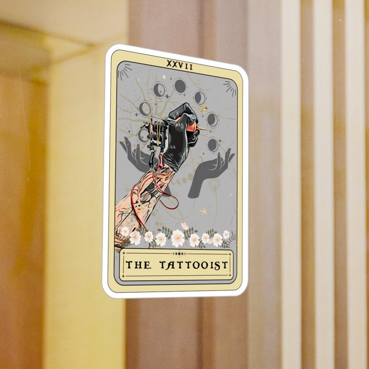 The Tattooist Tarot Card Sticker,  3" x 4" Tattoo Artist