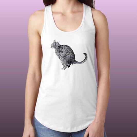 Pooping Cat Tank Top, Racerback