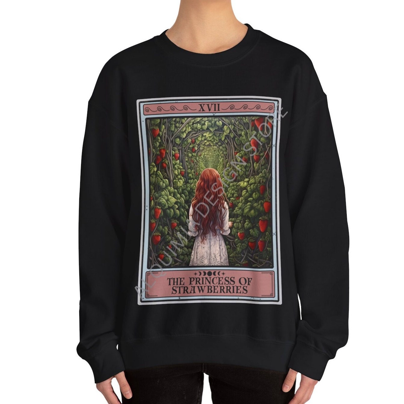 The Princess of Strawberries Tarot Card Sweatshirt Strawberry Lover