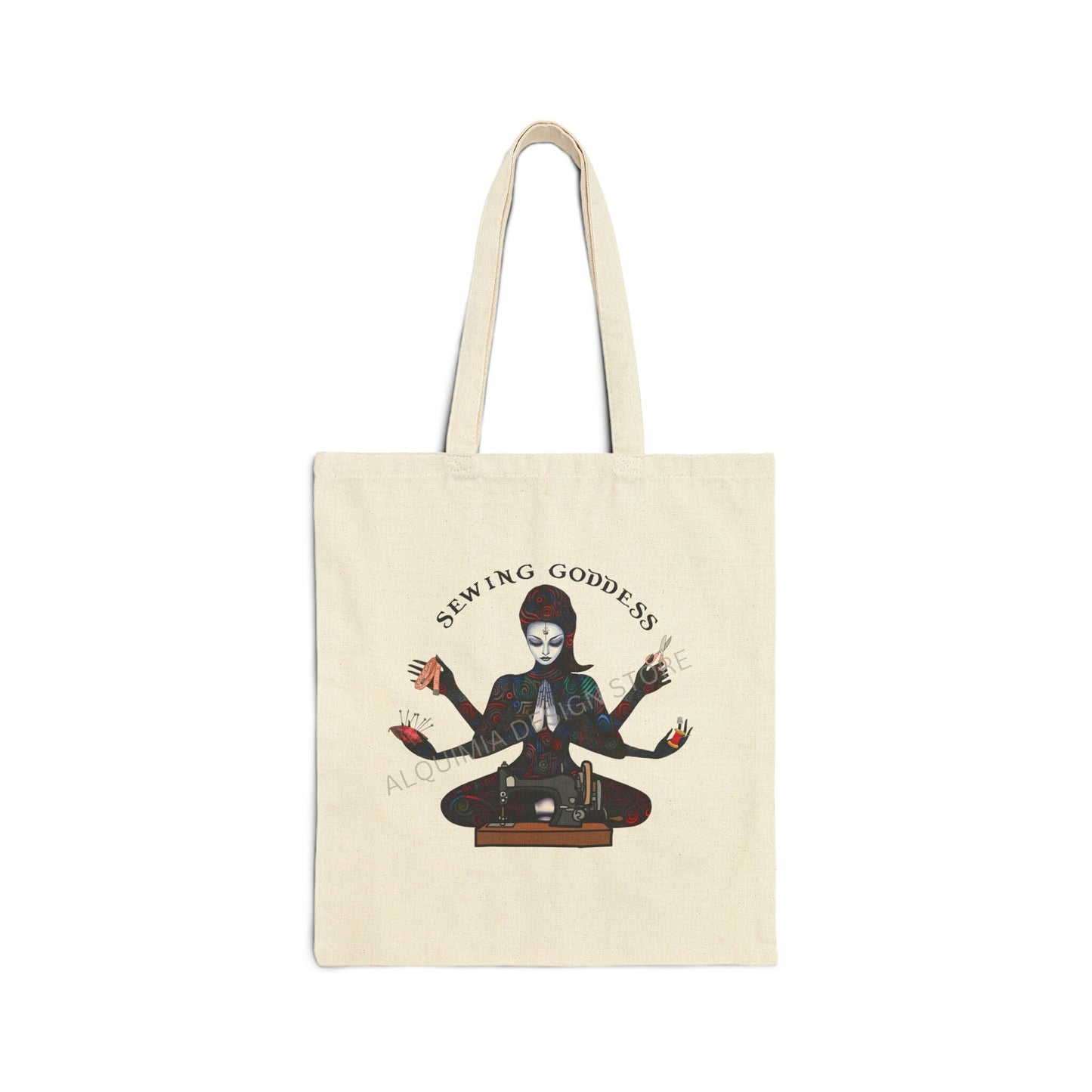 Sewing Goddess Tote Bag, 15" x 16"