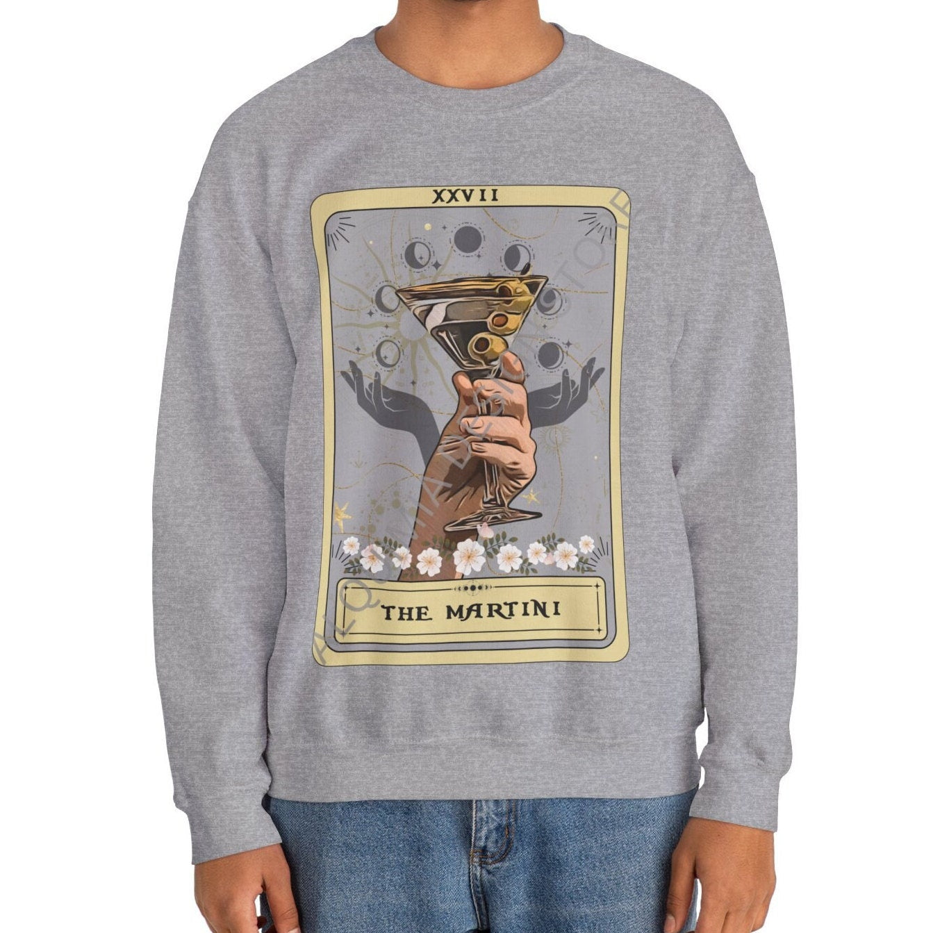 The Martini Tarot Card Sweatshirt, Dirty Martini Cocktail