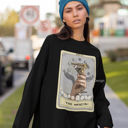 The Martini Tarot Card Sweatshirt, Dirty Martini Cocktail