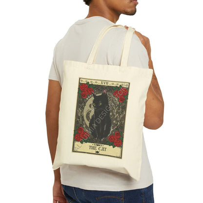 The Cat Tarot Card Tote Bag 15" x 16"