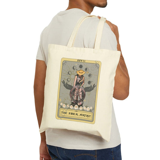 The Fiber Artist Tarot Card Tote Bag Yarn  15" x 16"