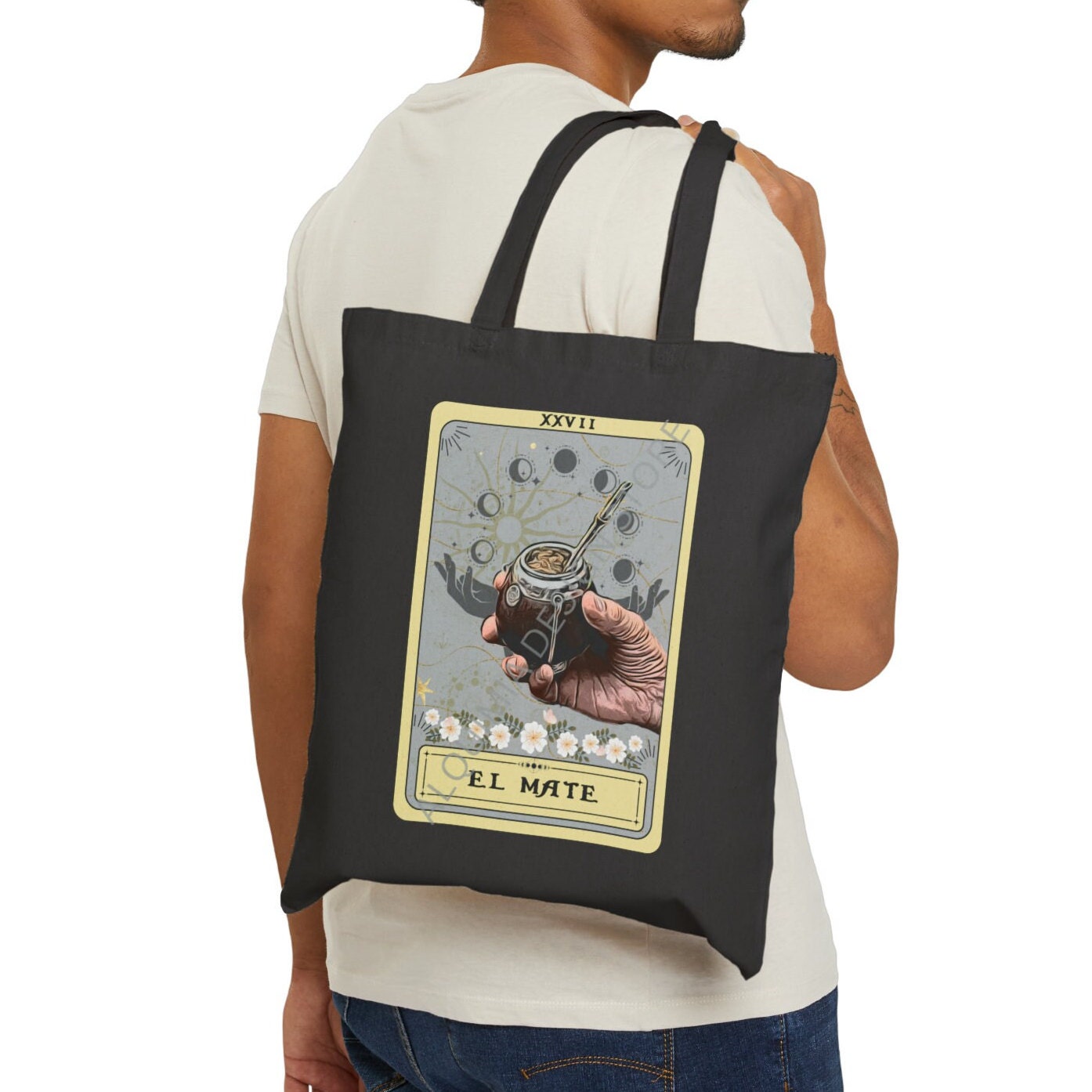 El Mate Tarot Card Tote Bag Yerba Mate 15" x 16"