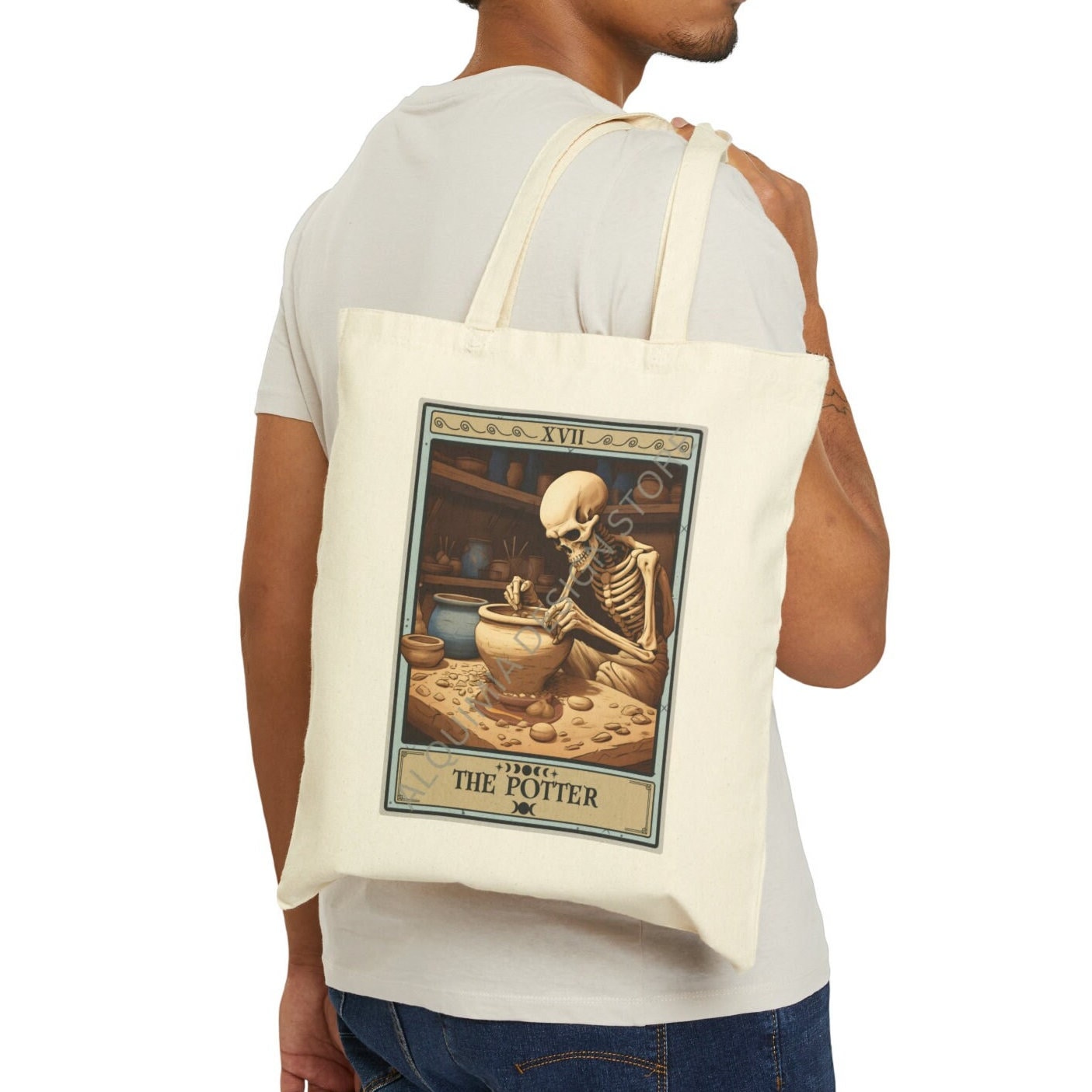 The Potter Tarot Card Tote Bag Pottery Maker 15" x 16"