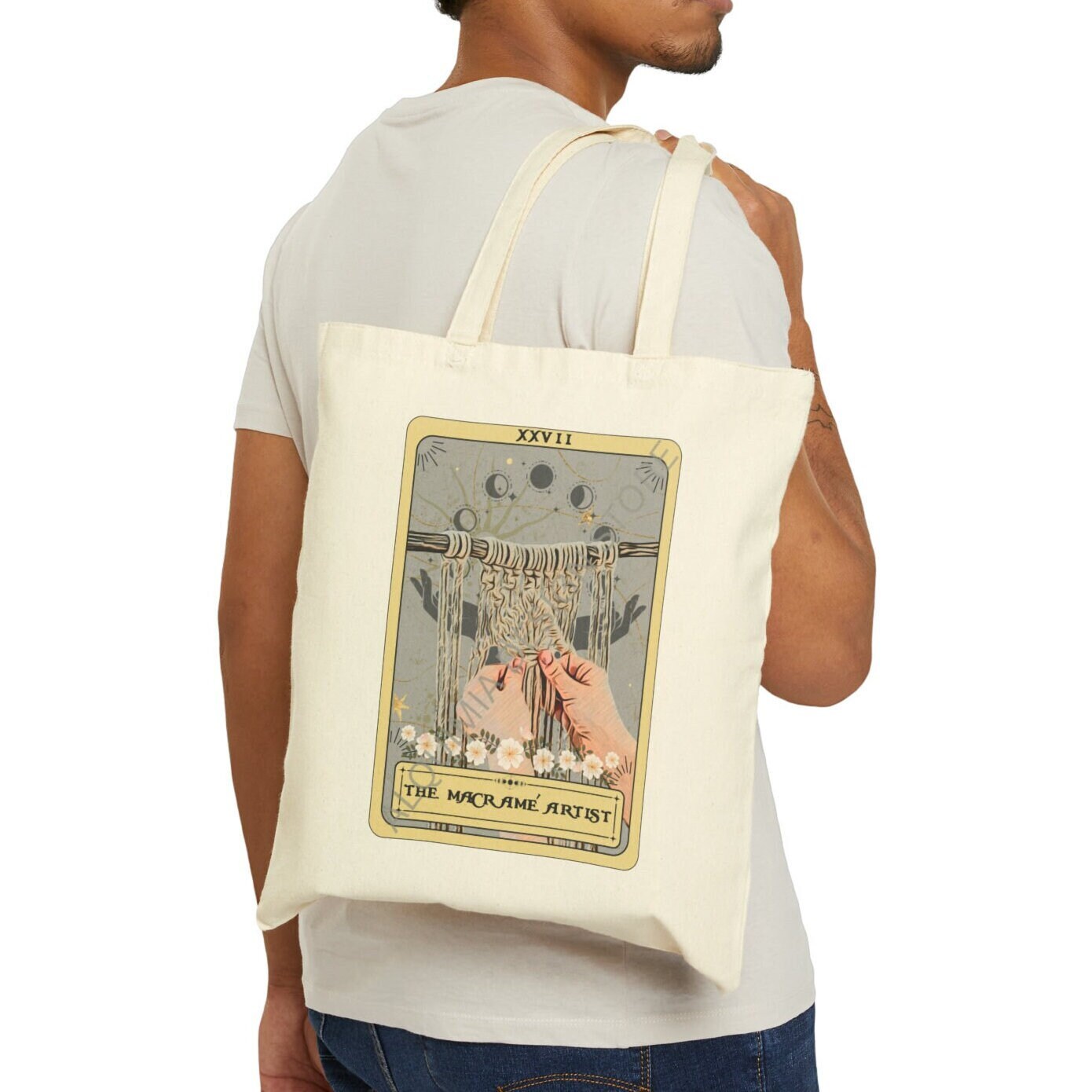 The Macrame Artist Tarot Card Tote 15" x 16"