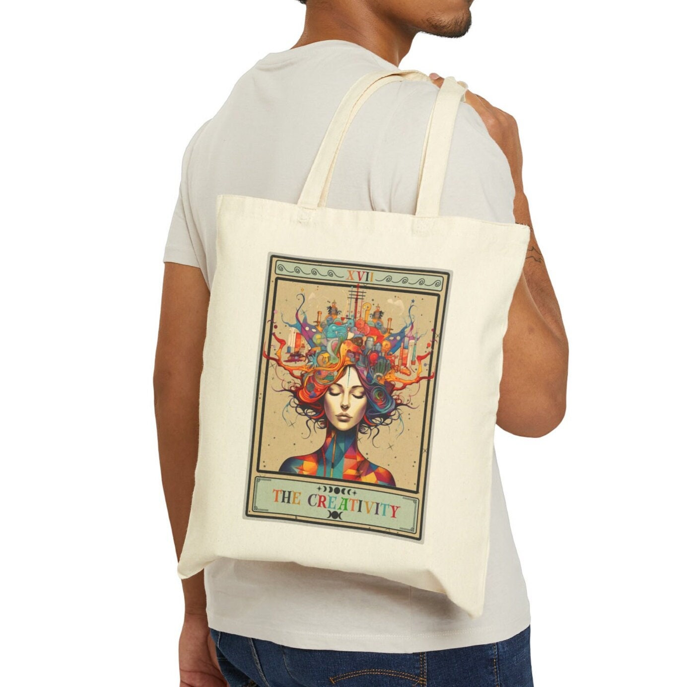 The Creativity Tarot Card Tote Bag  15" x 16"