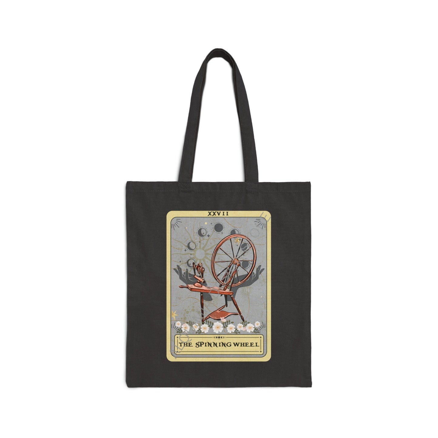 The Spinning Wheel Tarot Card Tote Bag 15" x 16" Spinning Wheel