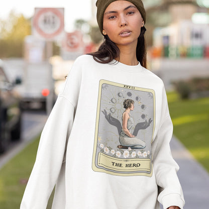 The Hero Tarot Card Sweatshirt, Yoga Pose