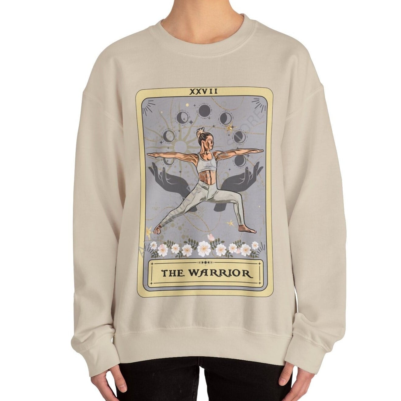 The Warrior Tarot Card Sweatshirt, Yoga Pose