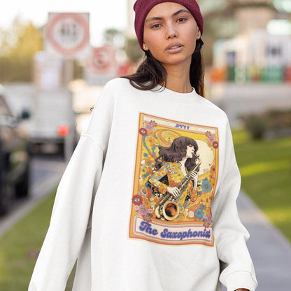 The Saxophonist Tarot Card Sweatshirt, Saxophone Player