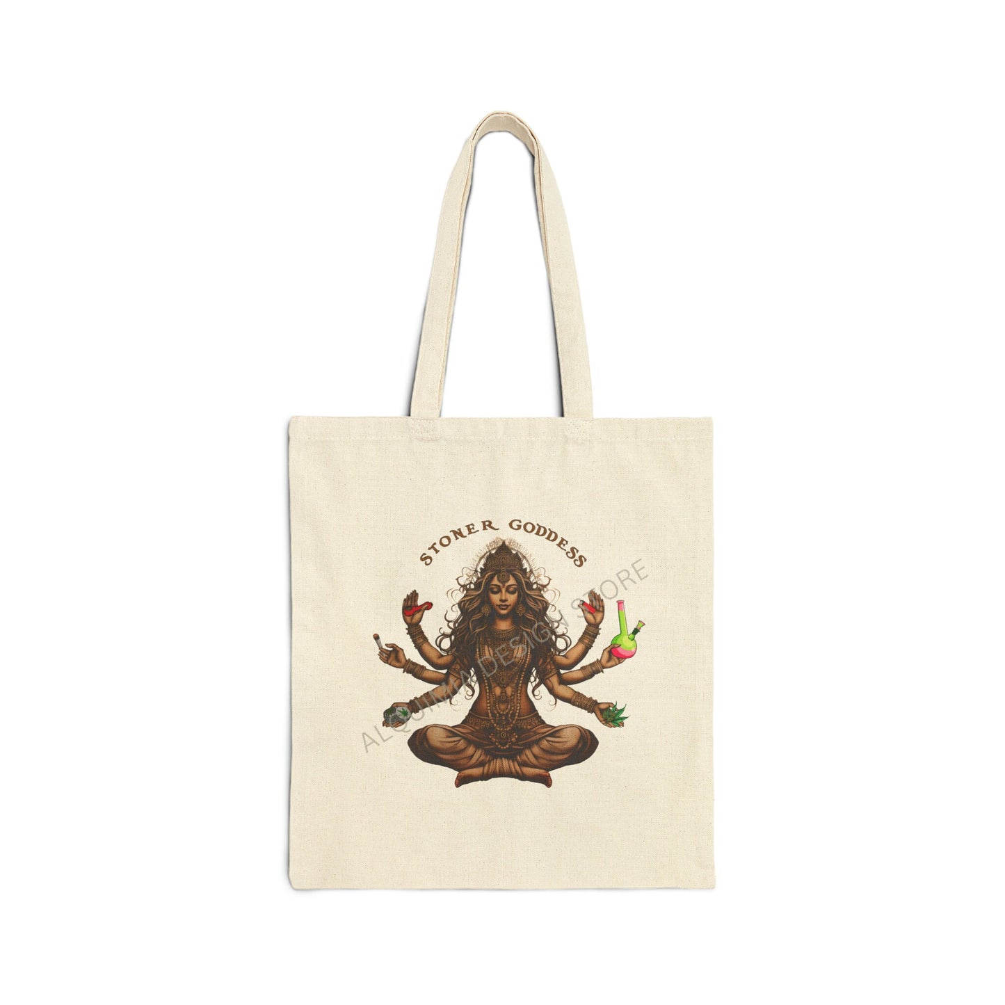 Stoner Goddess Tote Bag, Weed Lover 15" x 16"