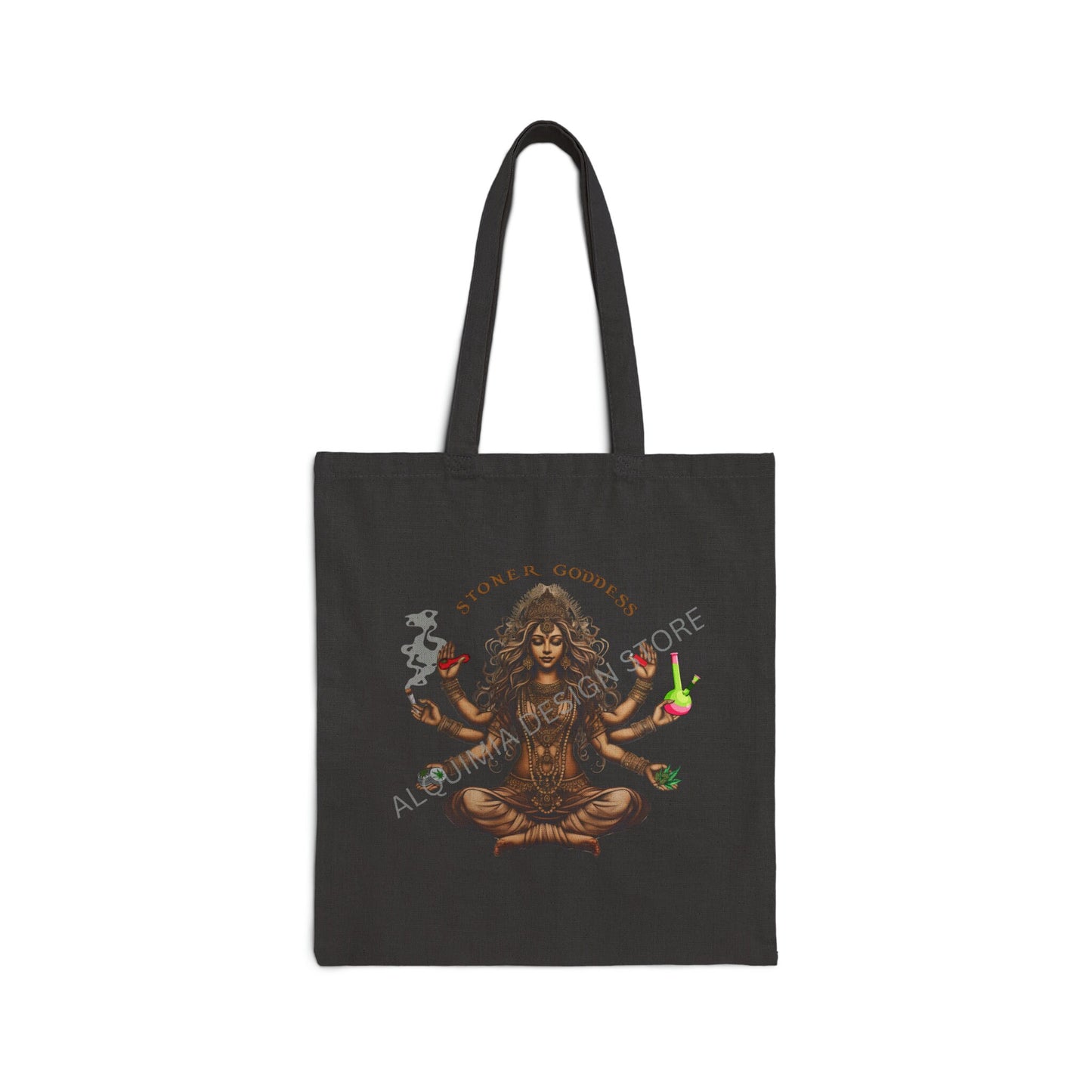 Stoner Goddess Tote Bag, Weed Lover 15" x 16"