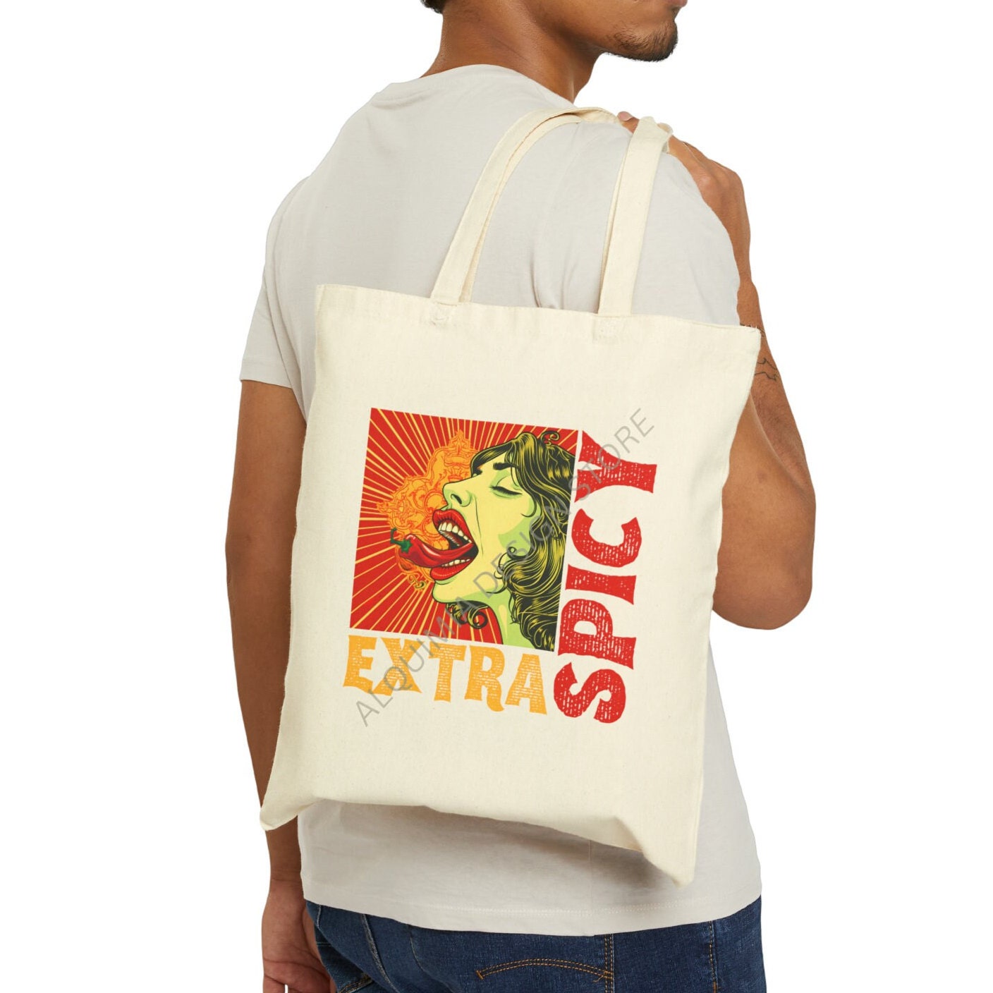 Extra Spicy Tote Bag 15" x 16"