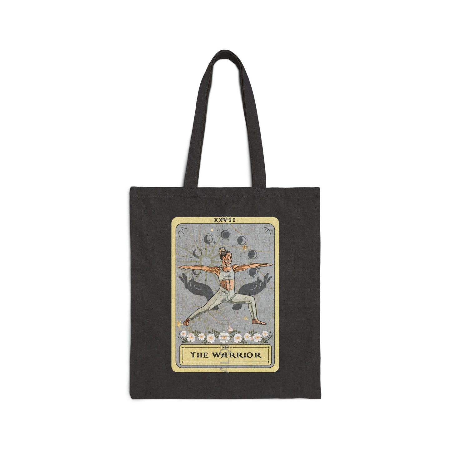 Yoga Tote Bag, The Warrior Tarot Card Tote Bag, Yoga Pose Canvas ToteBag Yoga Lover Gifts for Yogi