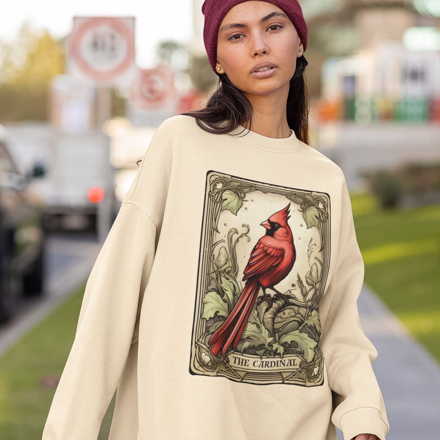 The Cardinal Bird Tarot Card Sweatshirt