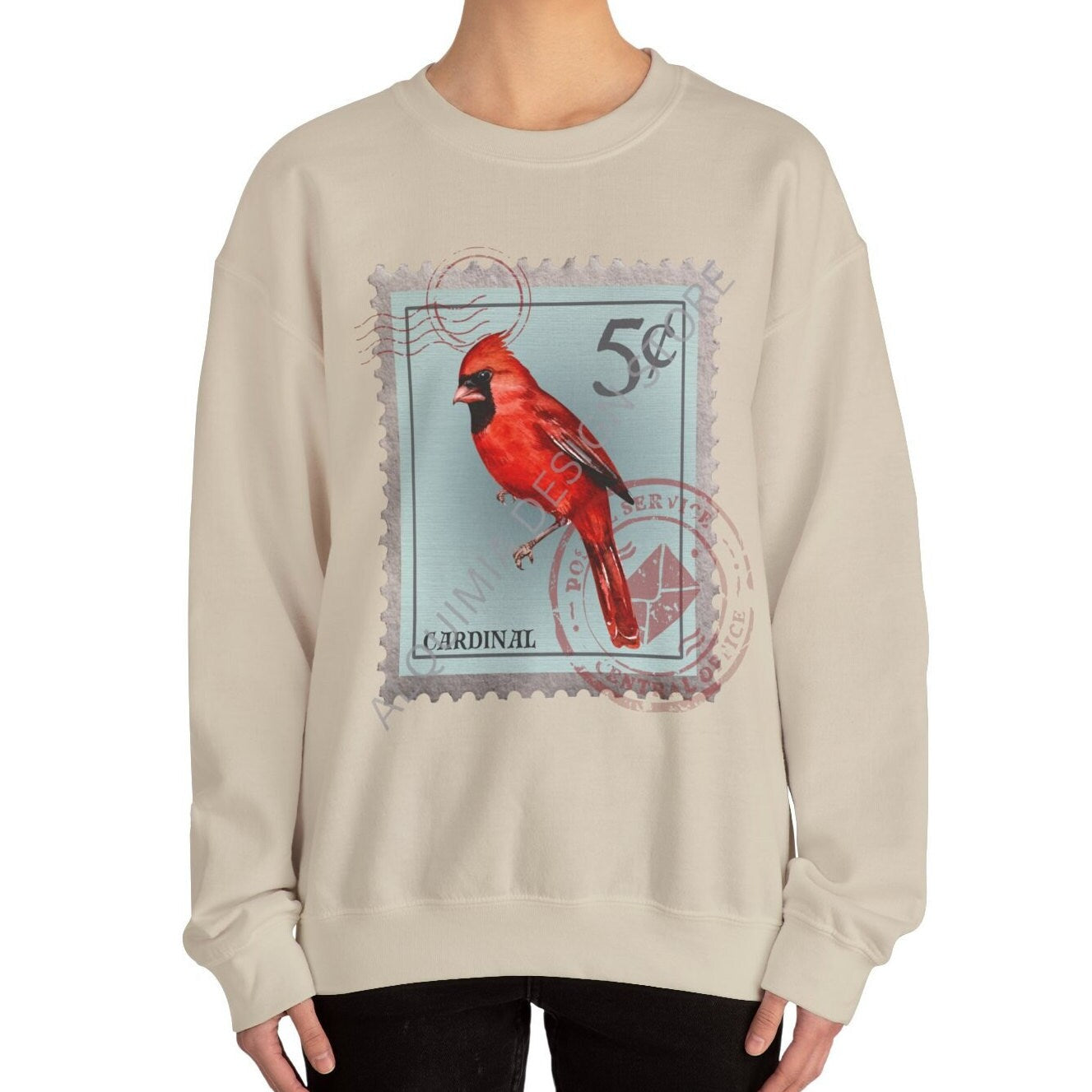 Red Cardinal Post Stamp Sweatshirt