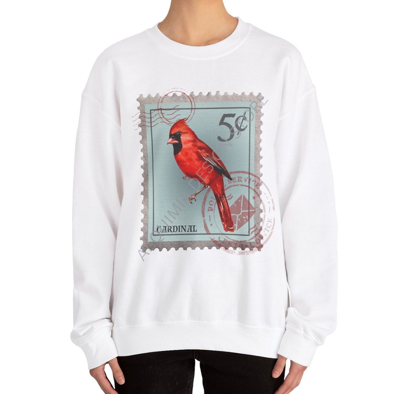 Red Cardinal Post Stamp Sweatshirt