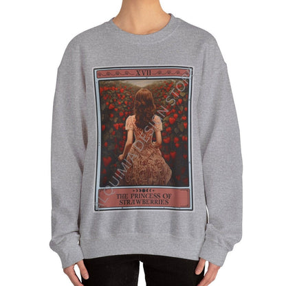 The Princess of Strawberries Tarot Card Sweatshirt, Strawberry