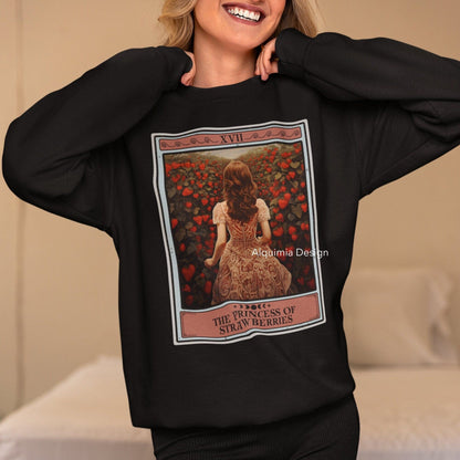 The Princess of Strawberries Tarot Card Sweatshirt, Strawberry