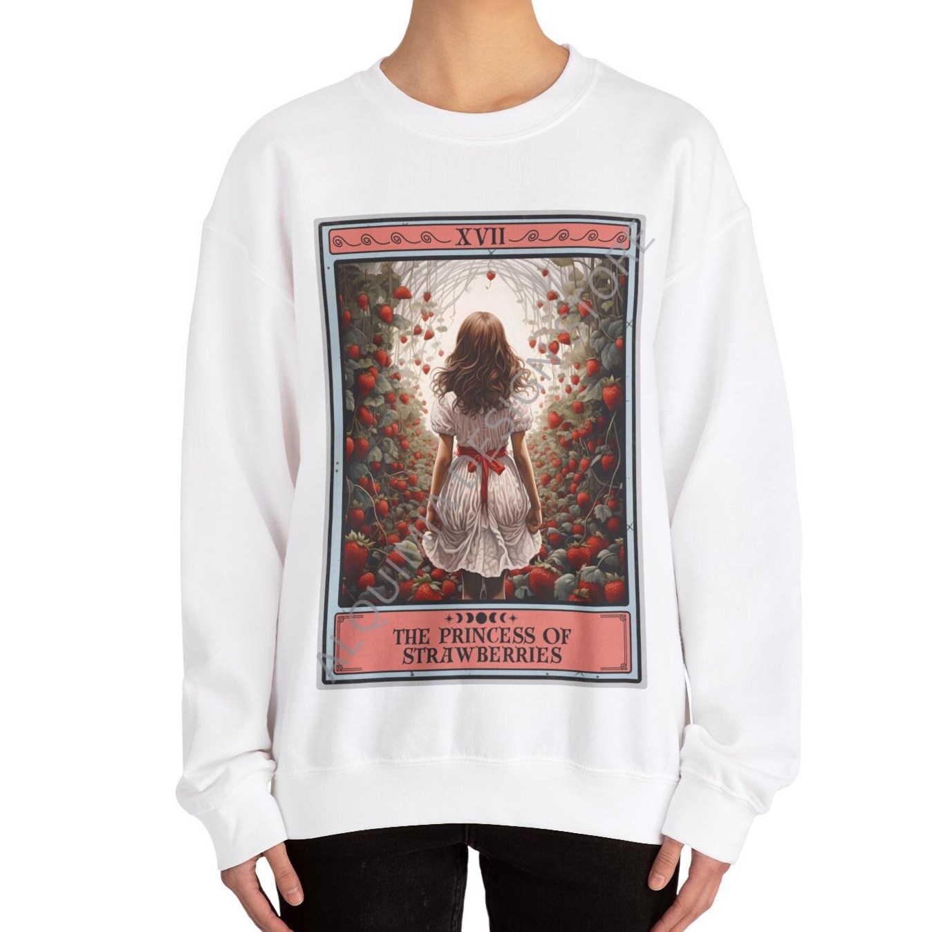 The Princess Of Strawberries Tarot Card Sweatshirt, StrawBerry