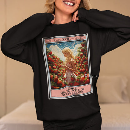 The Princess Of Strawberries Tarot Card Sweatshirt, Berry